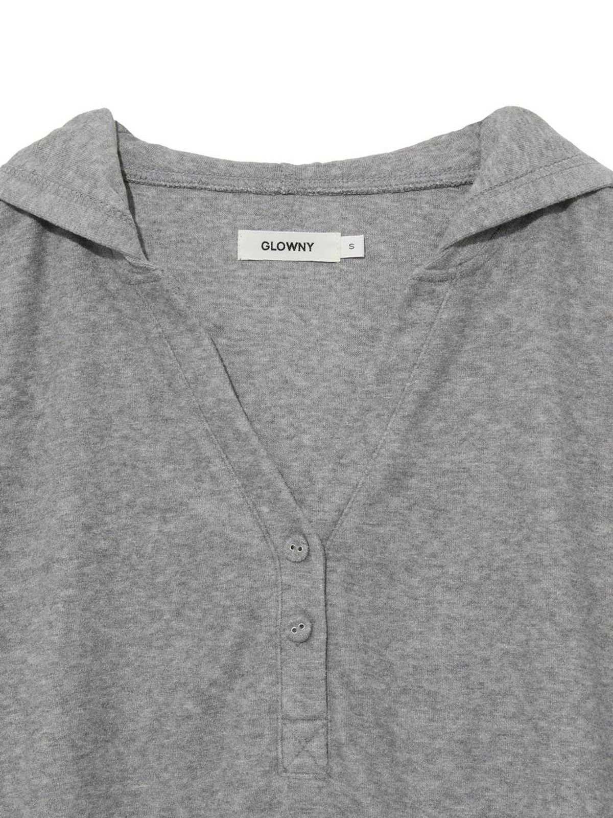 글로니(GLOWNY) SNUG TERRY V-CUT HOODIE (MELANGE GRAY)