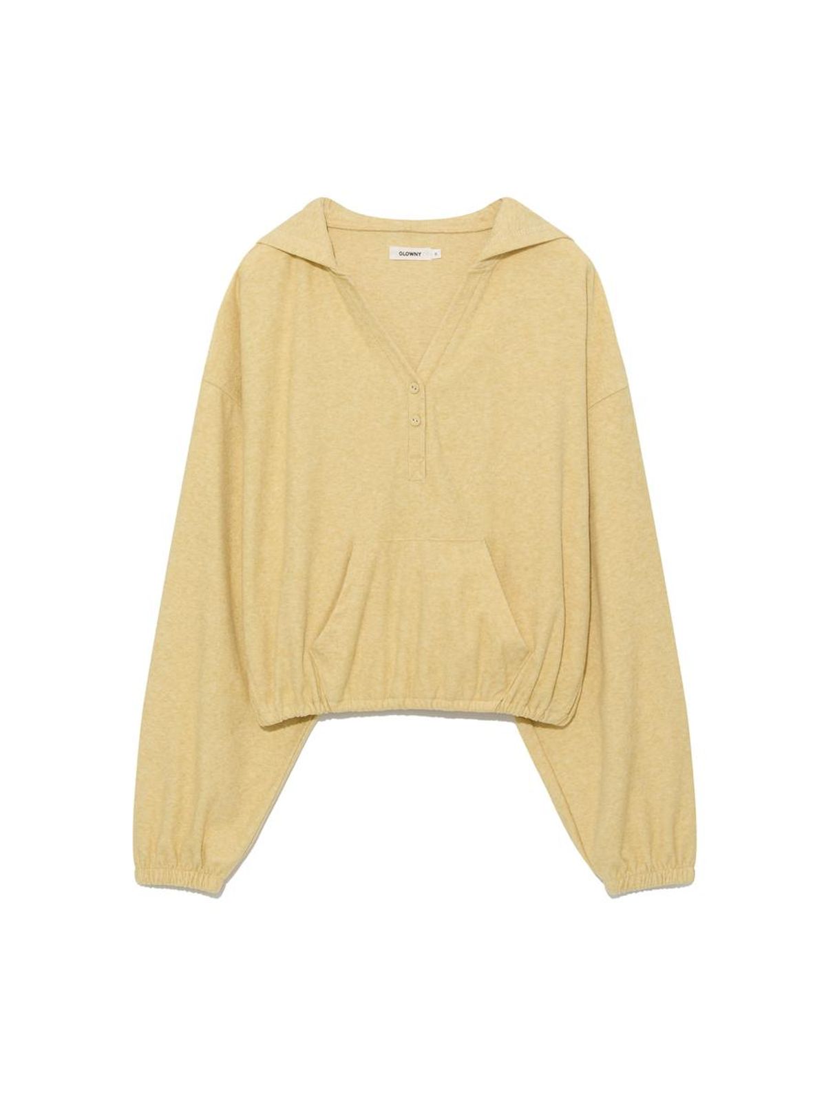 글로니(GLOWNY) SNUG TERRY V-CUT HOODIE (YELLOW)