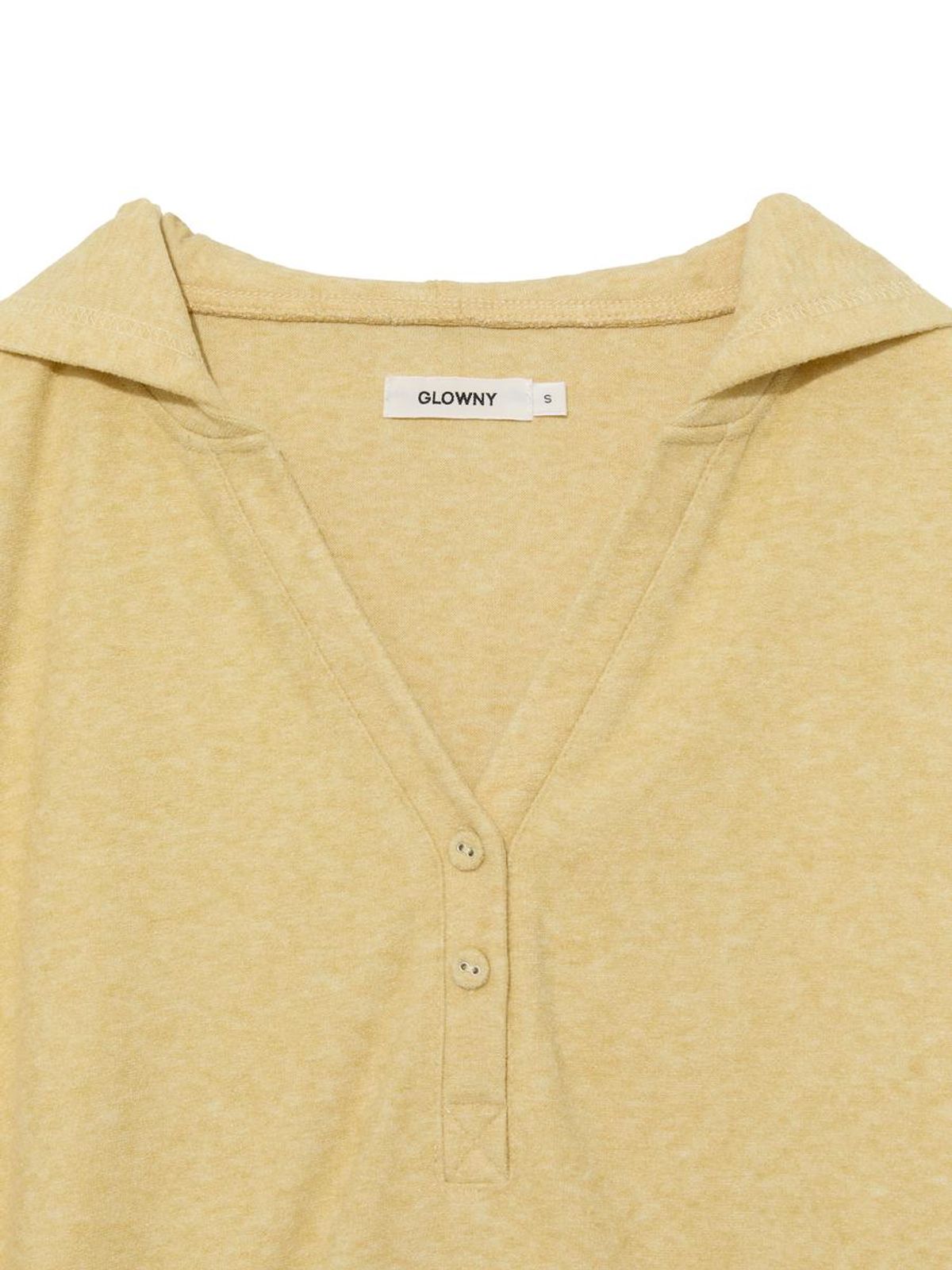 글로니(GLOWNY) SNUG TERRY V-CUT HOODIE (YELLOW)