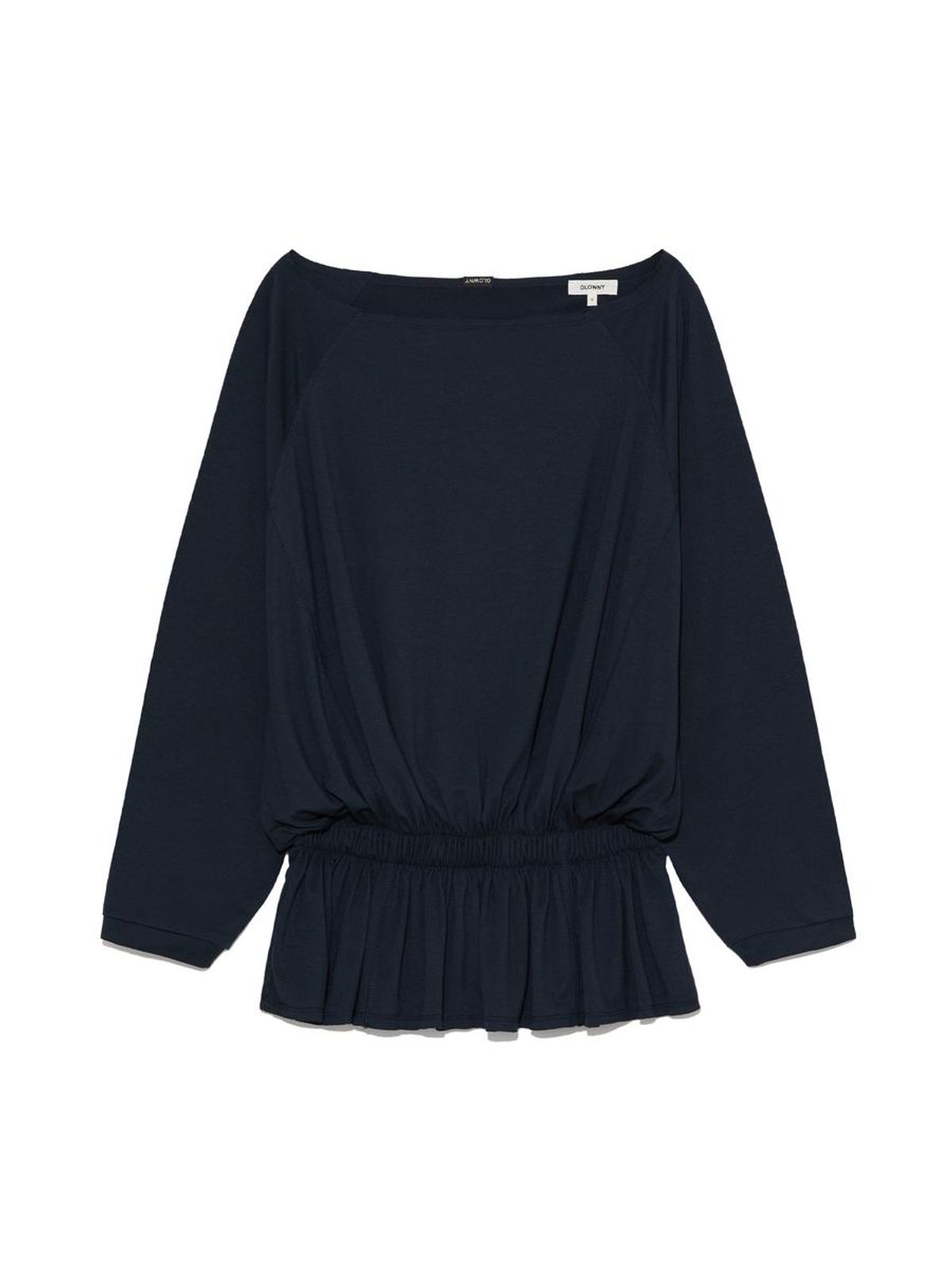 글로니(GLOWNY) SWAY SHIRRING LONG SLEEVE (NAVY)