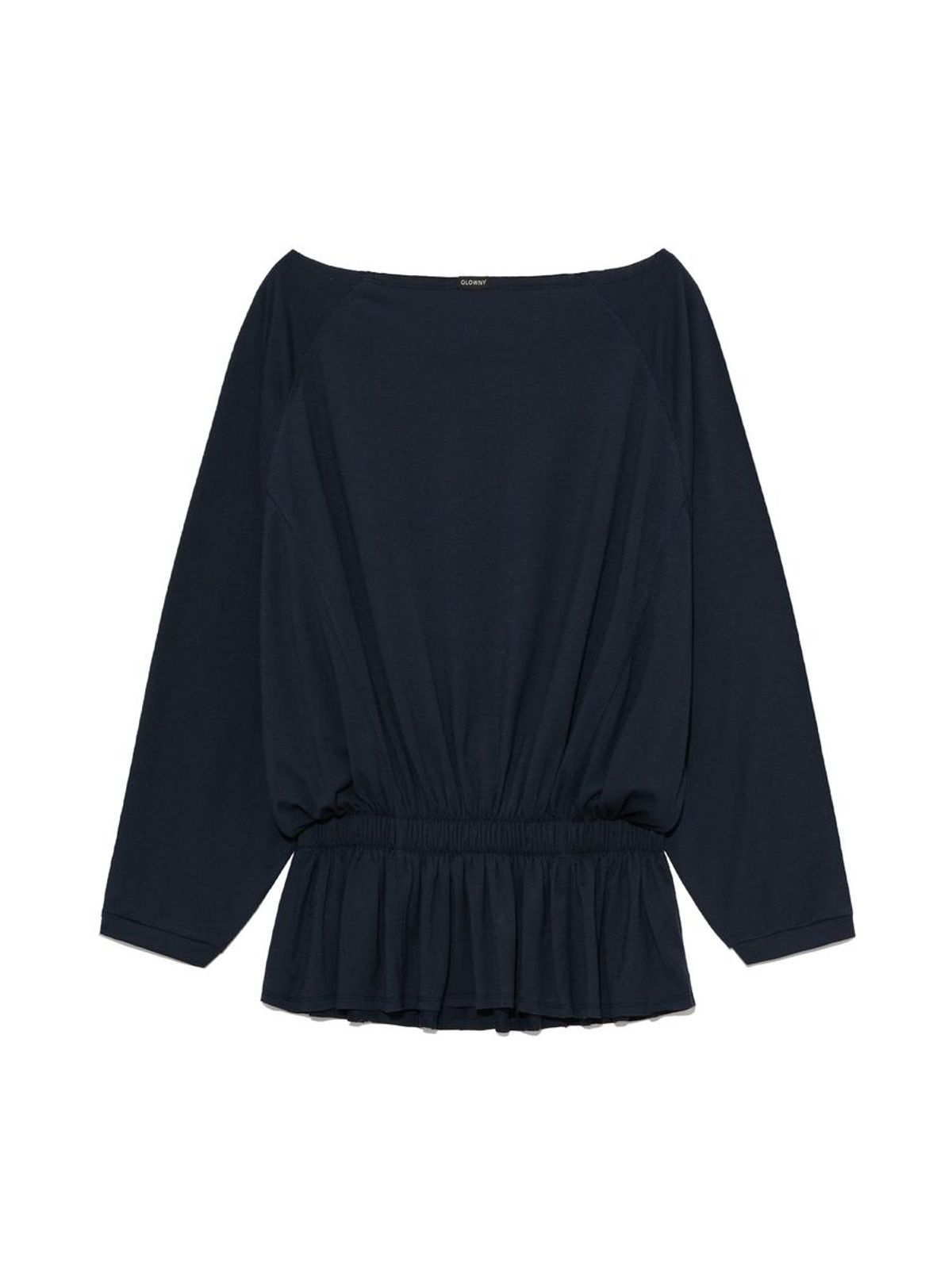 글로니(GLOWNY) SWAY SHIRRING LONG SLEEVE (NAVY)