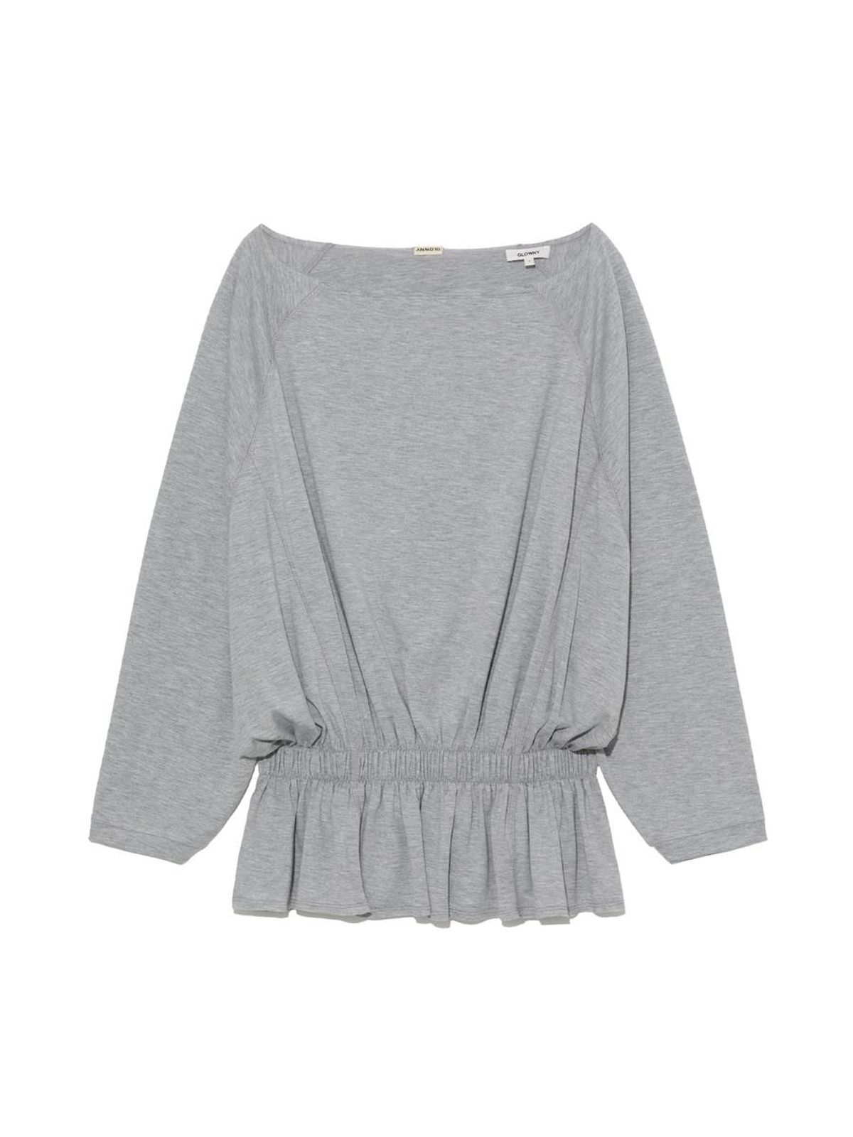 글로니(GLOWNY) SWAY SHIRRING LONG SLEEVE (GRAY)