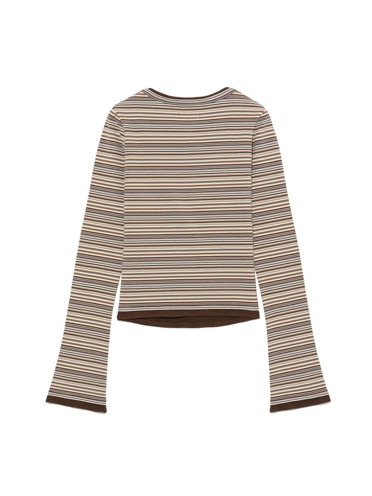 글로니(GLOWNY) ROAN LAYERED LONG SLEEVE (BROWN STRIPE)