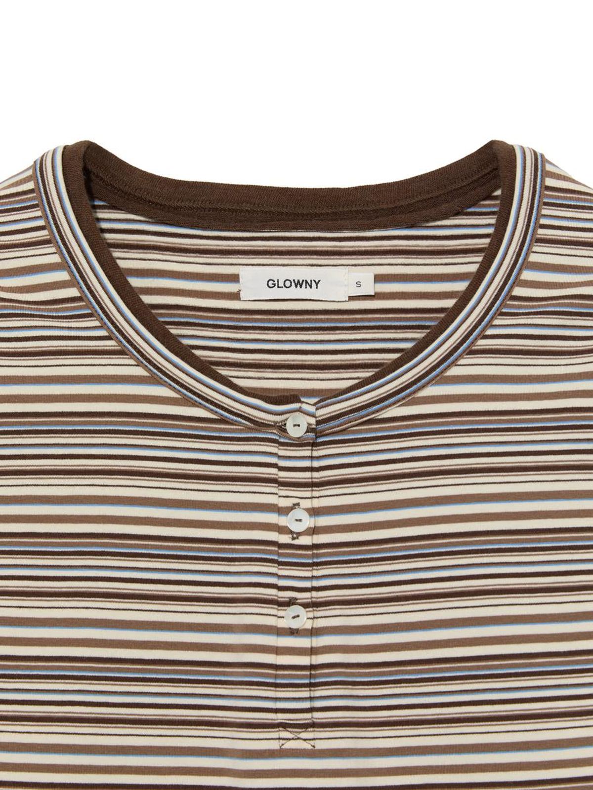 글로니(GLOWNY) ROAN LAYERED LONG SLEEVE (BROWN STRIPE)