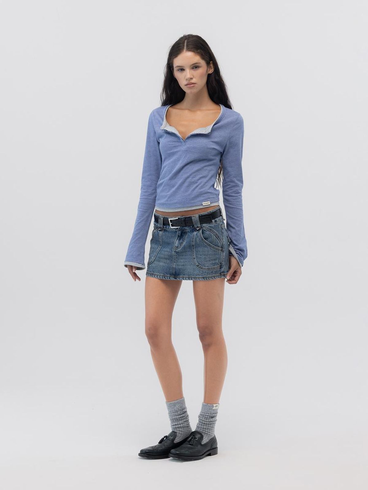 글로니(GLOWNY) ROAN LAYERED LONG SLEEVE (BLUE STRIPE)