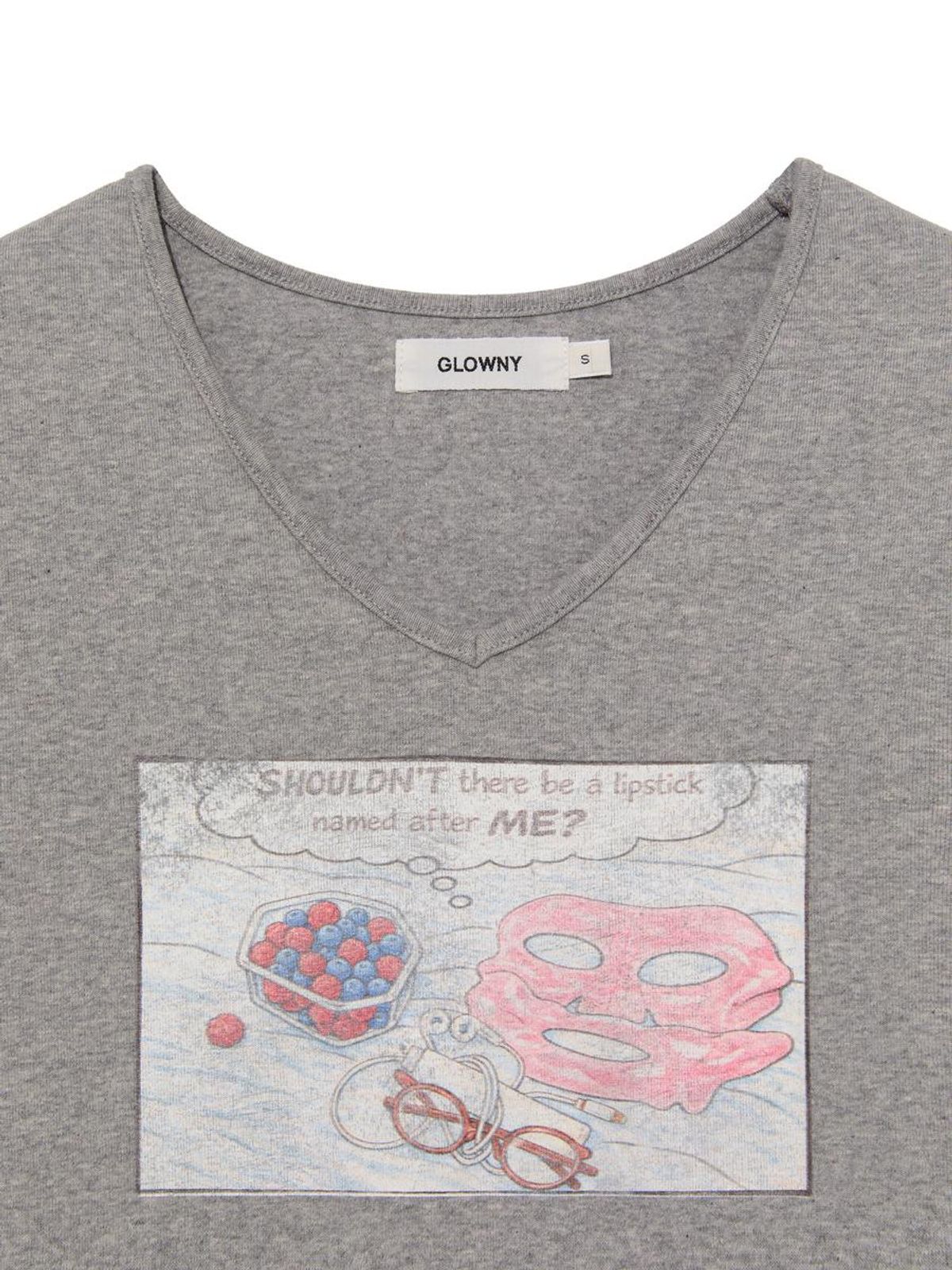 글로니(GLOWNY) OFF DUTY GIRL V NECK 3/4 SLEEVE (GRAY)
