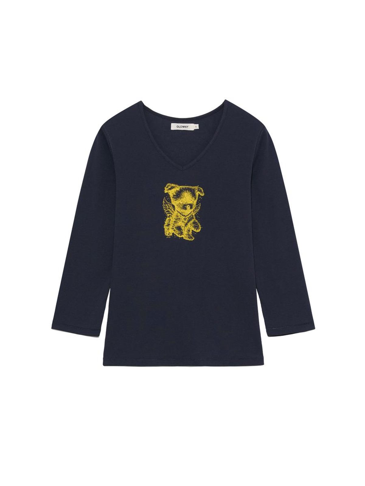 글로니(GLOWNY) ANGEL PUPPY V NECK 3/4 SLEEVE (NAVY)