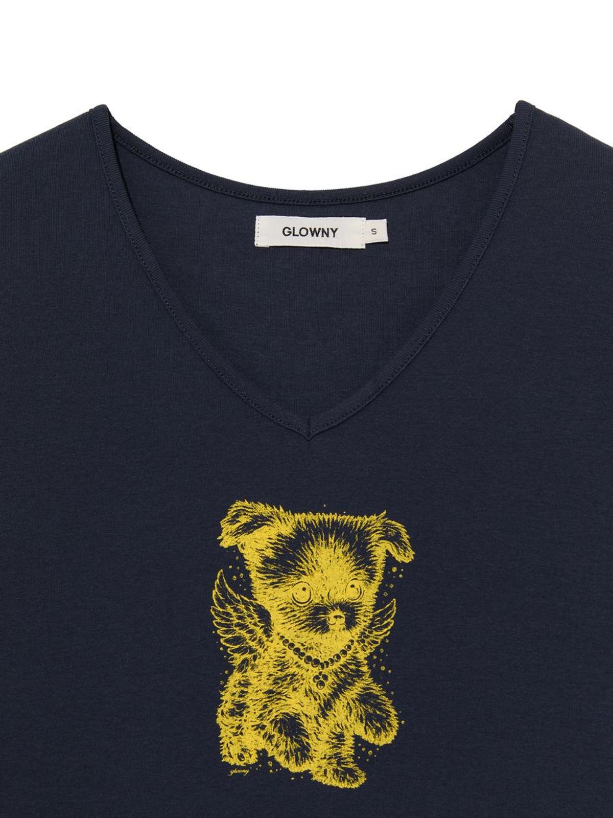 글로니(GLOWNY) ANGEL PUPPY V NECK 3/4 SLEEVE (NAVY)