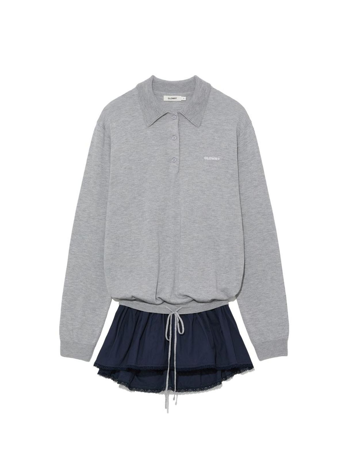 글로니(GLOWNY) NEST POLO MINI DRESS (GRAY)