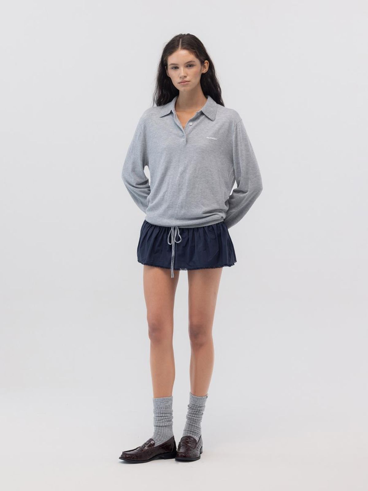 글로니(GLOWNY) NEST POLO MINI DRESS (GRAY)
