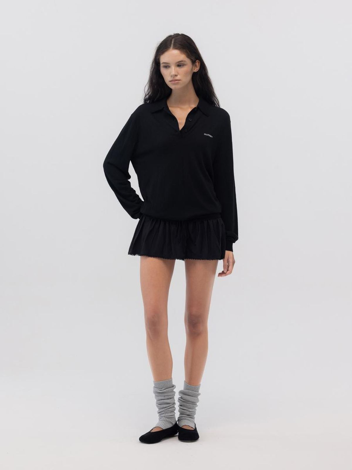 글로니(GLOWNY) NEST POLO MINI DRESS (BLACK)