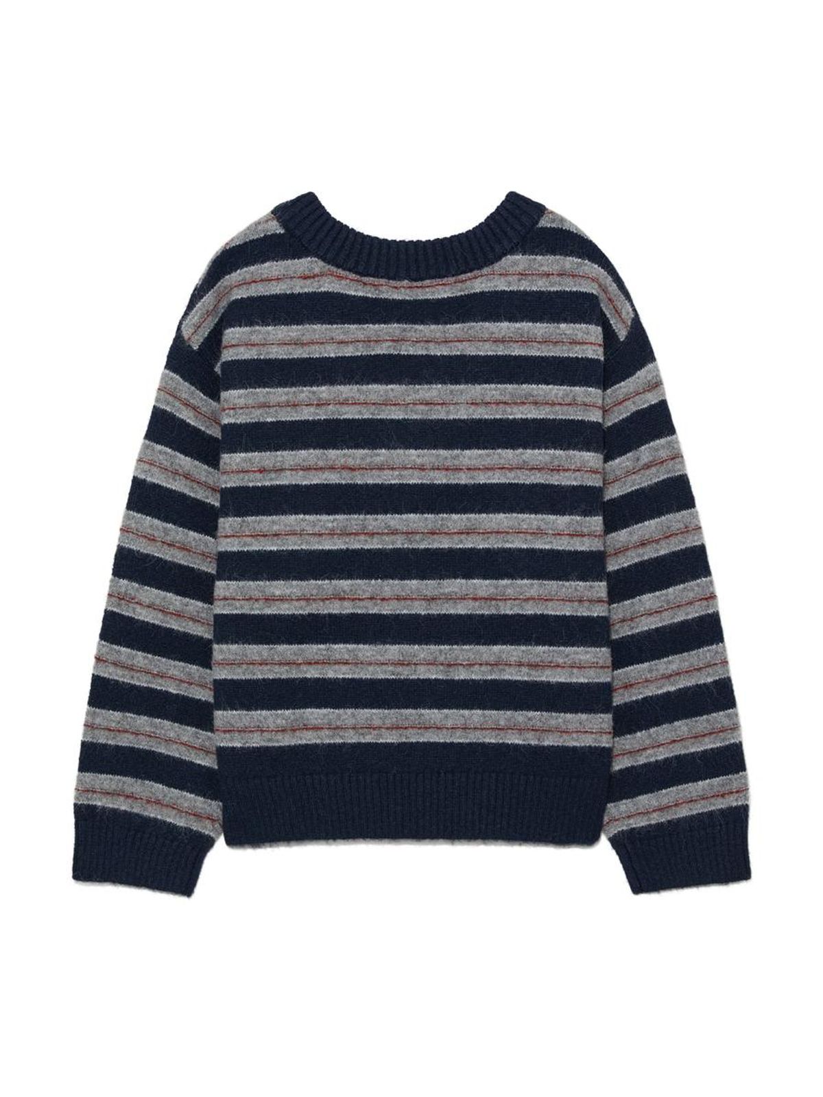 글로니(GLOWNY) MELLOW V-NECK STRIPE KNIT (NAVY STRIPE)