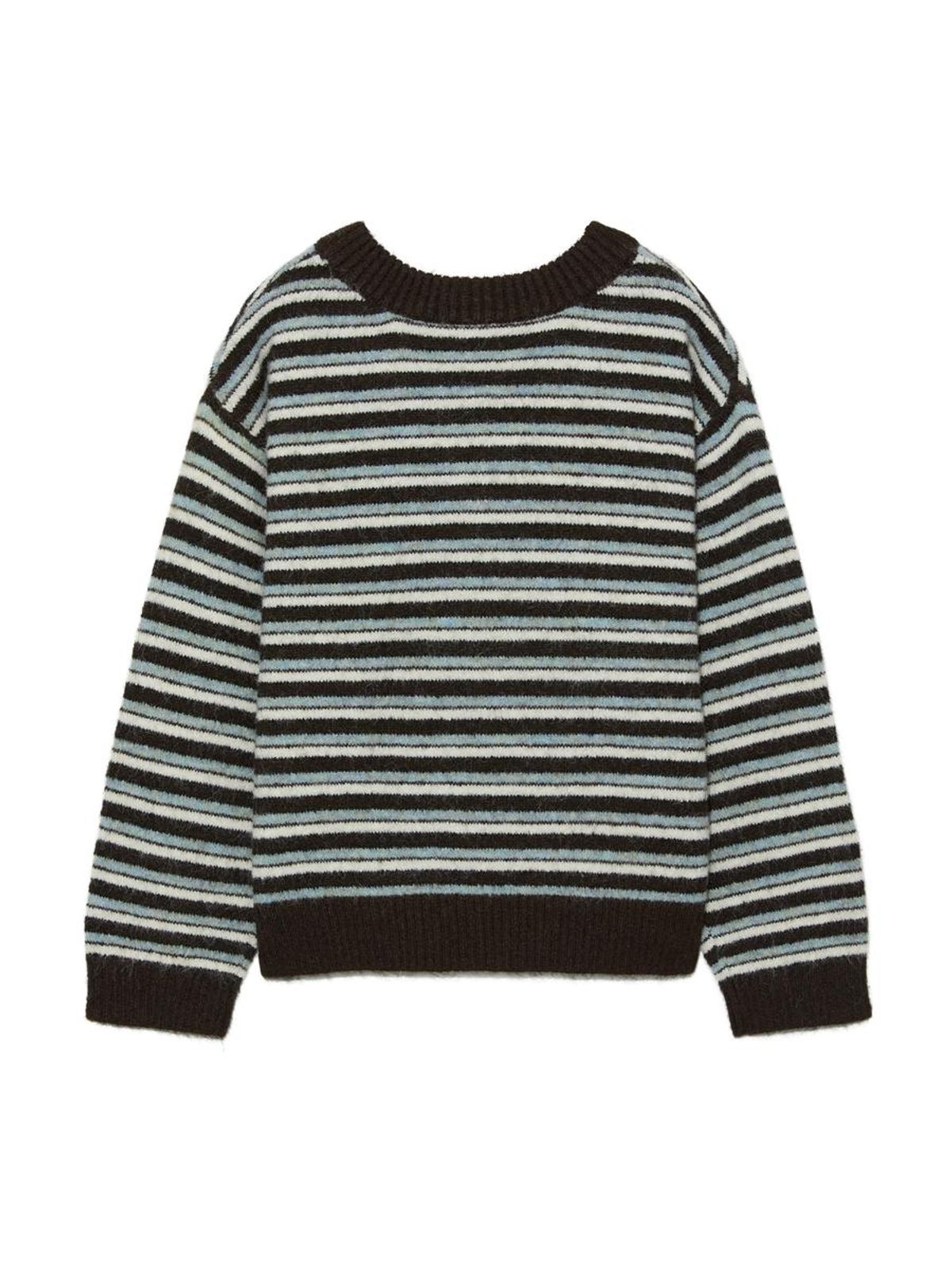 글로니(GLOWNY) MELLOW V-NECK STRIPE KNIT (BROWN STRIPE)