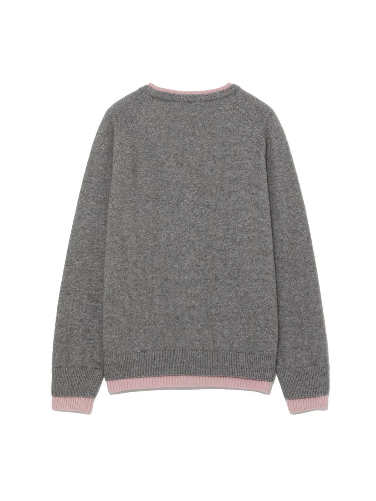 글로니(GLOWNY) RACCOON HAZY LAYERED V-NECK KNIT (GRAY)