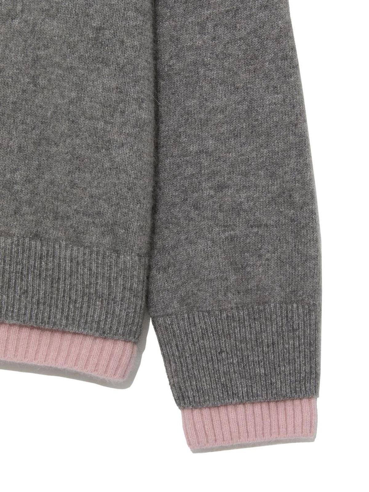 글로니(GLOWNY) RACCOON HAZY LAYERED V-NECK KNIT (GRAY)