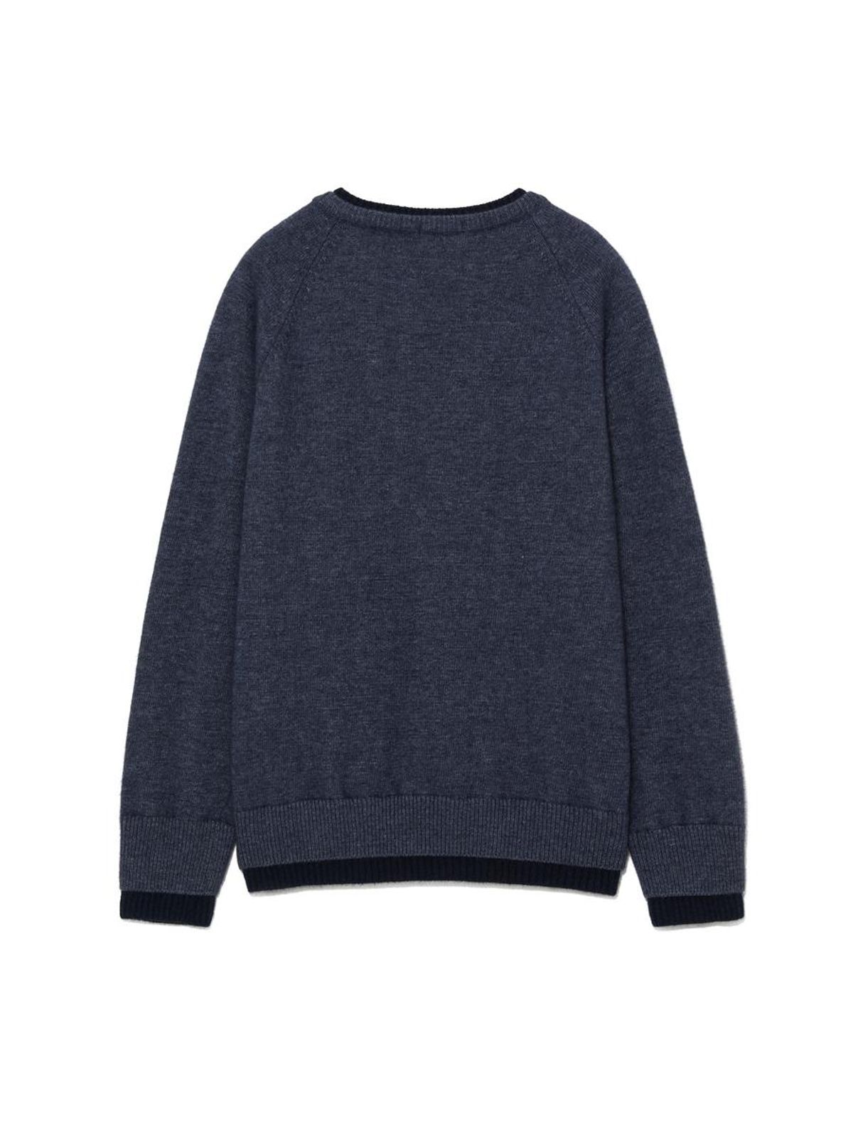 글로니(GLOWNY) RACCOON HAZY LAYERED V-NECK KNIT (NAVY)