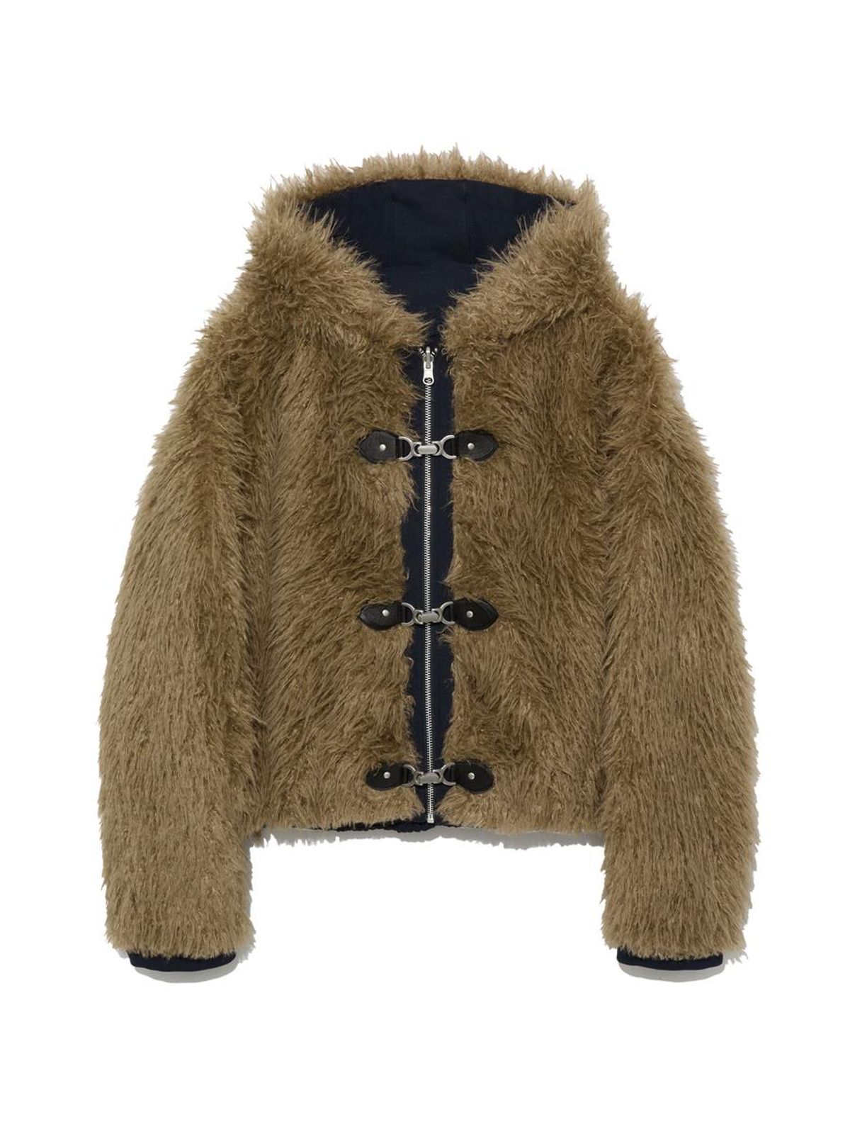 글로니(GLOWNY) FLURRY REVERSIBLE FUR JACKET (NAVY)