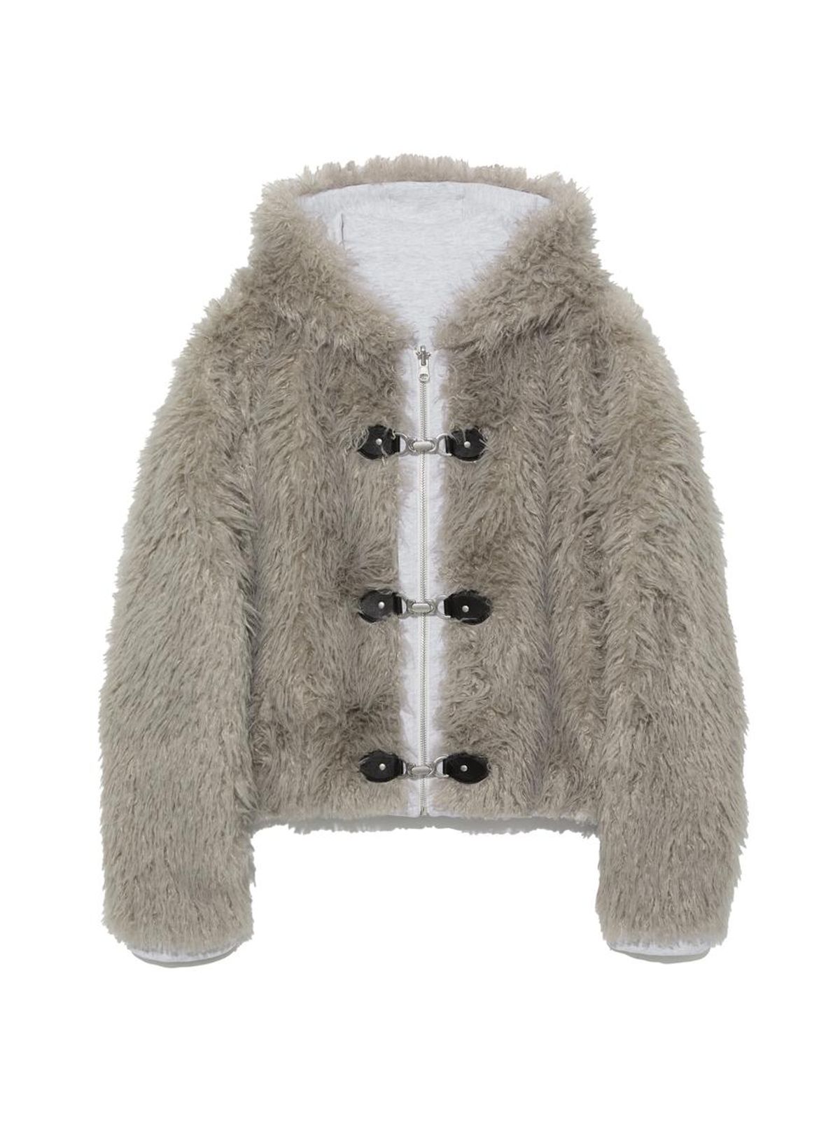 글로니(GLOWNY) FLURRY REVERSIBLE FUR JACKET (MELANGE GRAY)