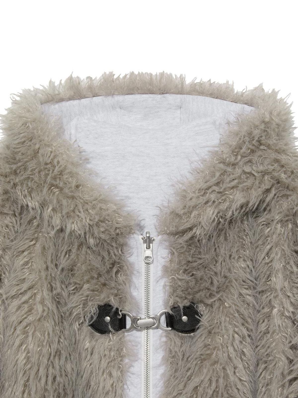 글로니(GLOWNY) FLURRY REVERSIBLE FUR JACKET (MELANGE GRAY)
