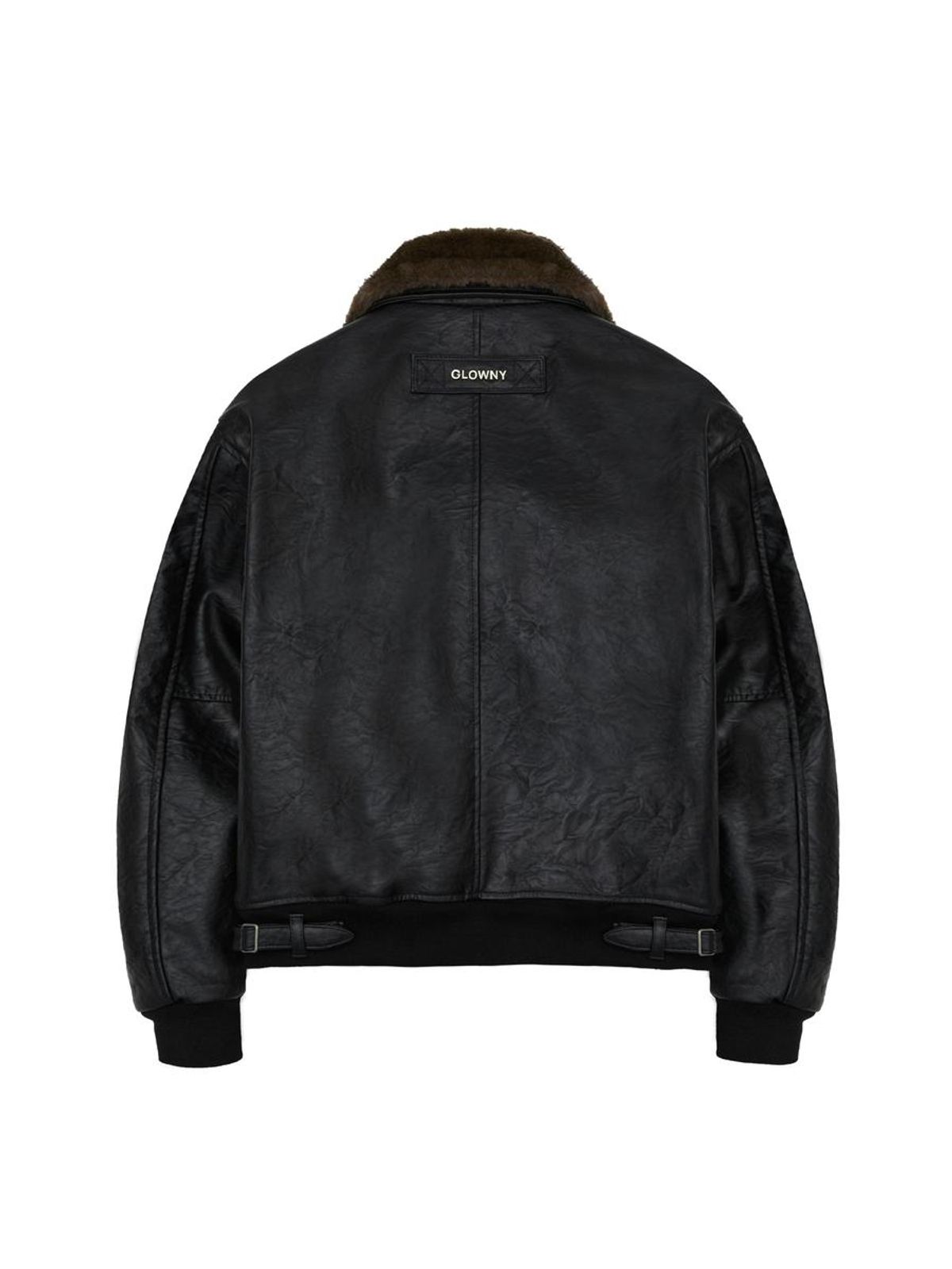 글로니(GLOWNY) SHEARLING LEATHER JACKET (BLACK)