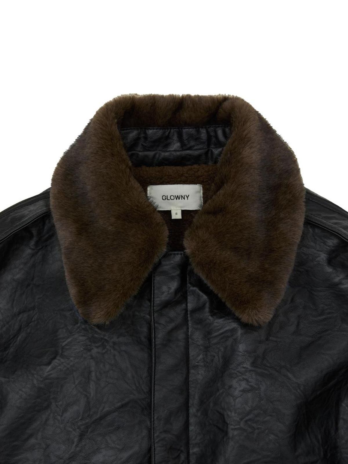 글로니(GLOWNY) SHEARLING LEATHER JACKET (BLACK)