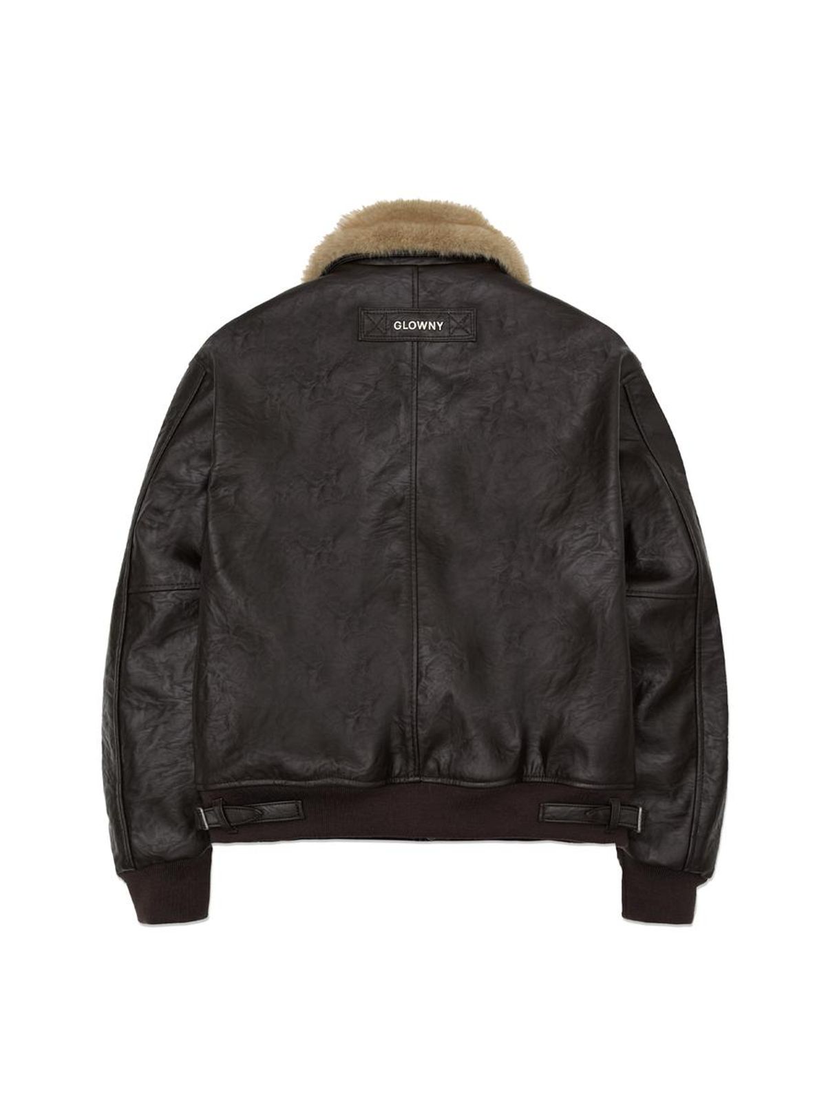 글로니(GLOWNY) SHEARLING LEATHER JACKET (BROWN)