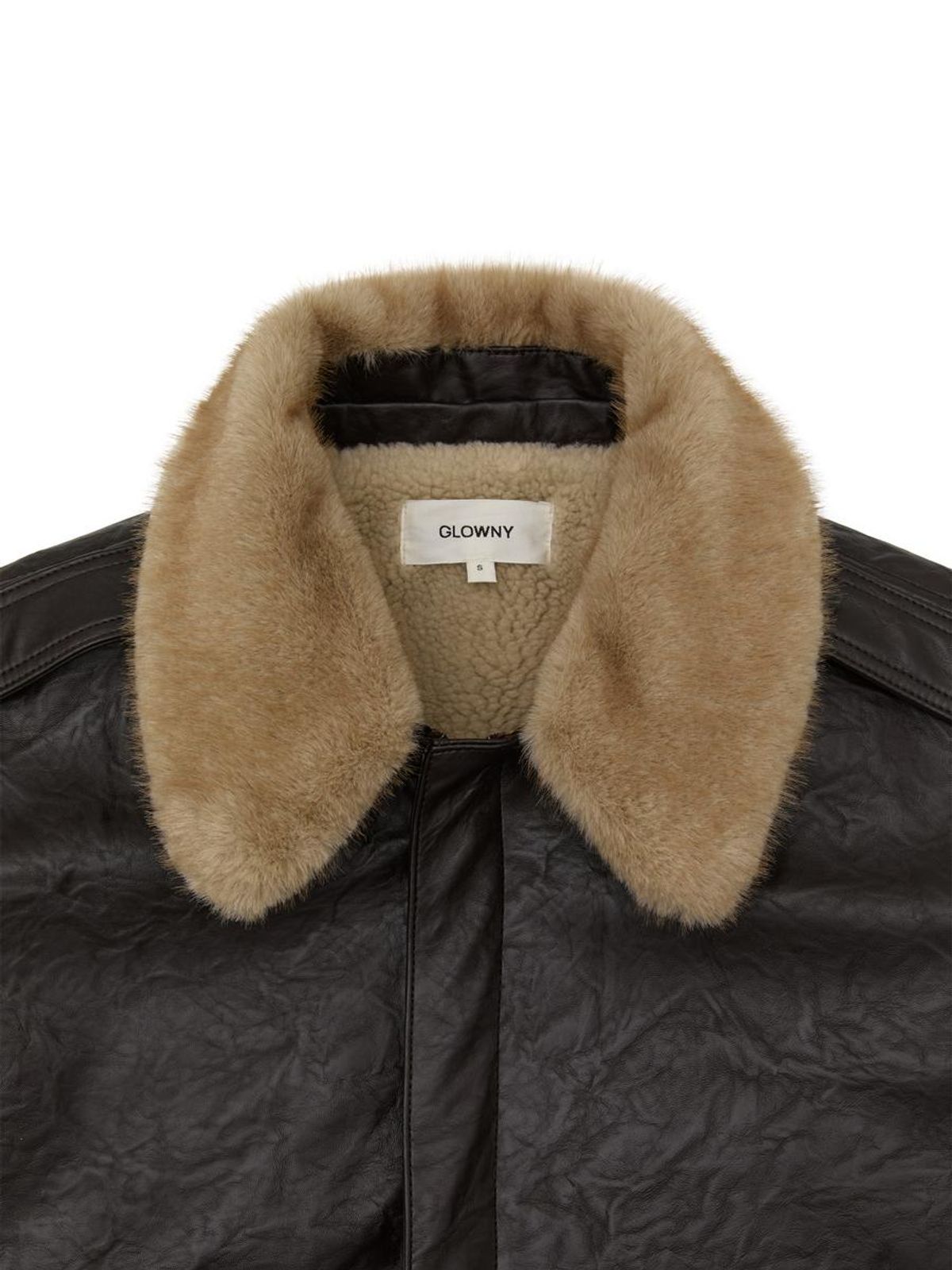 글로니(GLOWNY) SHEARLING LEATHER JACKET (BROWN)