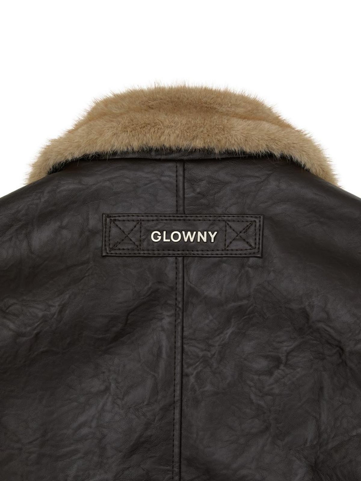 글로니(GLOWNY) SHEARLING LEATHER JACKET (BROWN)