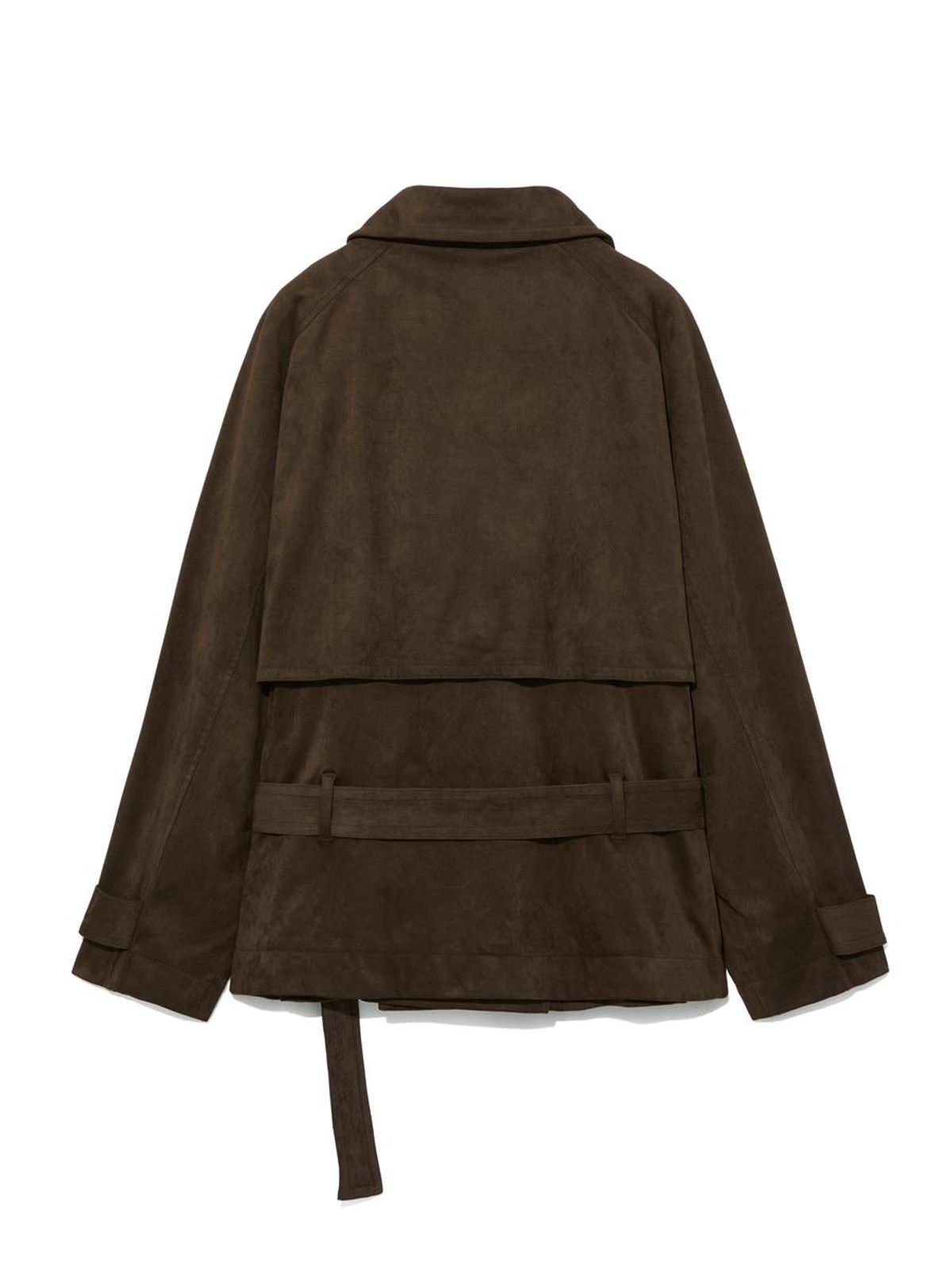 글로니(GLOWNY) MUTE SUEDE TRENCH JACKET (BROWN)