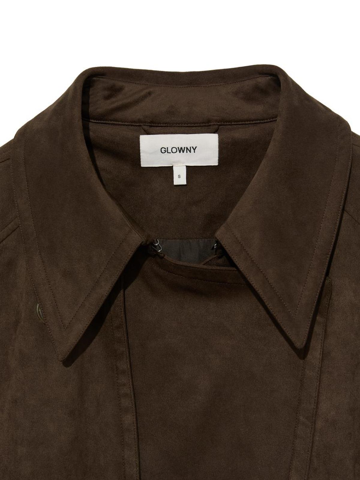 글로니(GLOWNY) MUTE SUEDE TRENCH JACKET (BROWN)