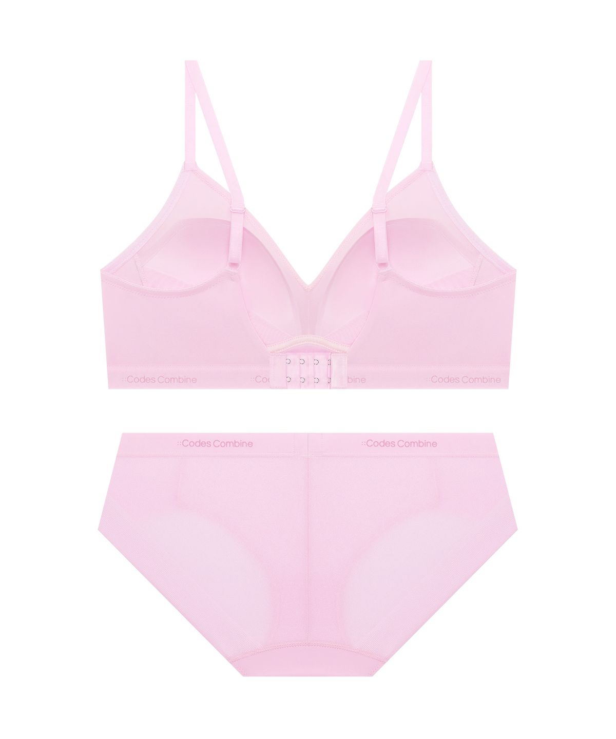 코데즈컴바인 이너웨어(CODES COMBINE INNERWEAR) 소프트 톤온톤 에어로쿨 브라 팬티 세트_페일핑크