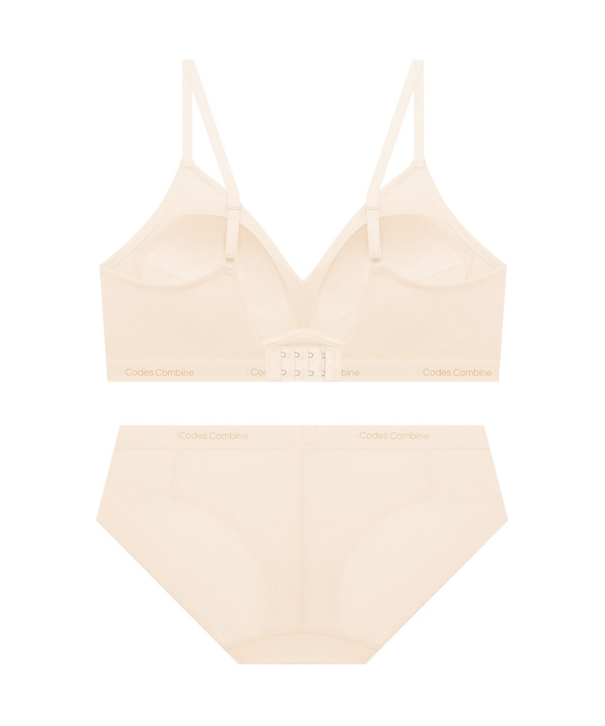 코데즈컴바인 이너웨어(CODES COMBINE INNERWEAR) 소프트 톤온톤 에어로쿨 브라 팬티 세트_라이트베이지