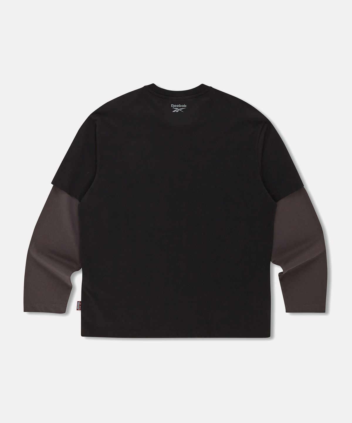 리복(REEBOK) 레거시 로고 레이어드 긴팔티 - 블랙