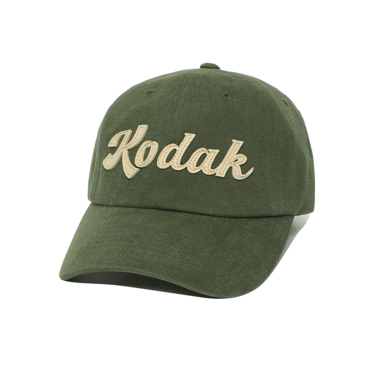 코닥(KODAK) 오버핏 피치터치 레터링 볼캡 KHAKI