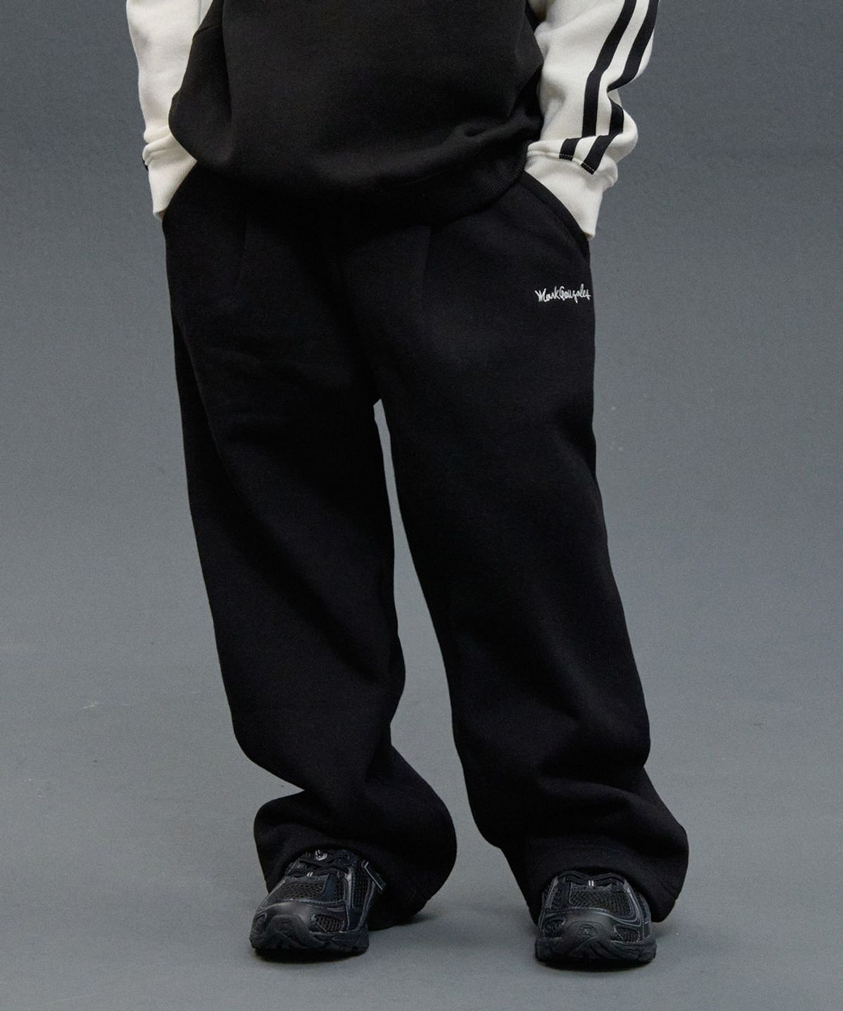 마크곤잘레스 키즈(MARK GONZALES KIDS) 곤잘레스 핀턱 와이드 팬츠_블랙_MG54PJ06BK