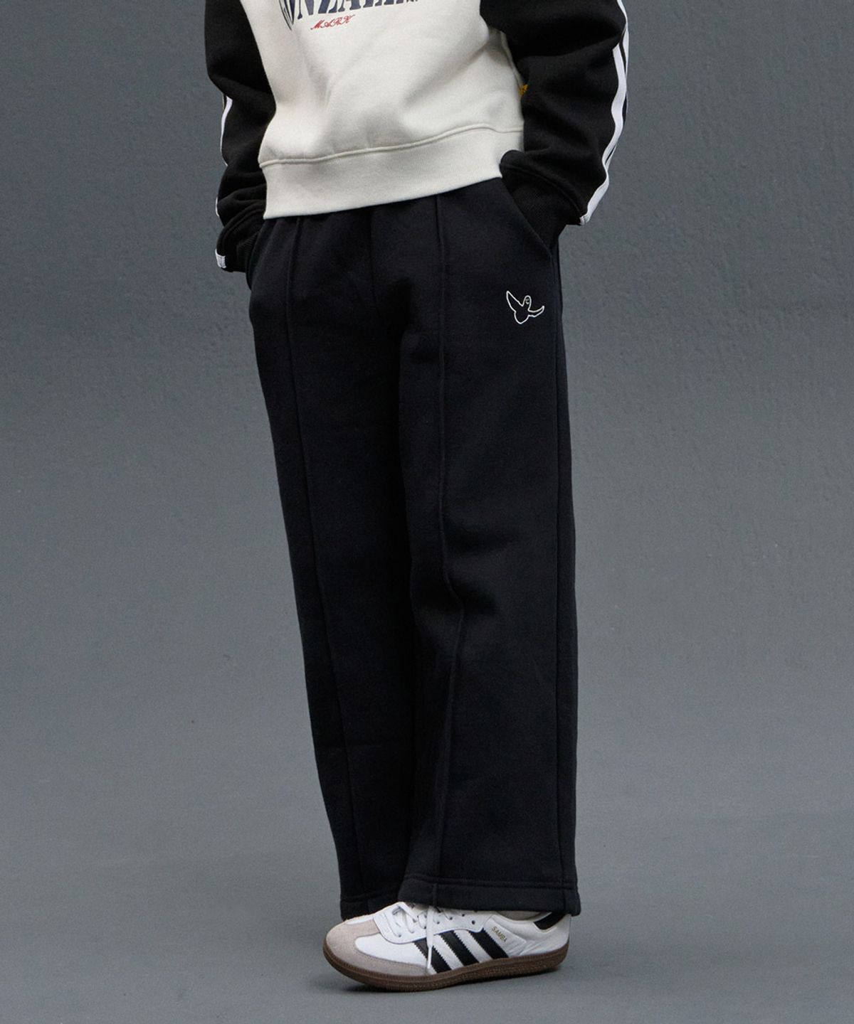 마크곤잘레스 키즈(MARK GONZALES KIDS) 곤잘레스 엔젤 핀턱 와이드 팬츠_블랙_MG54PJ51BK