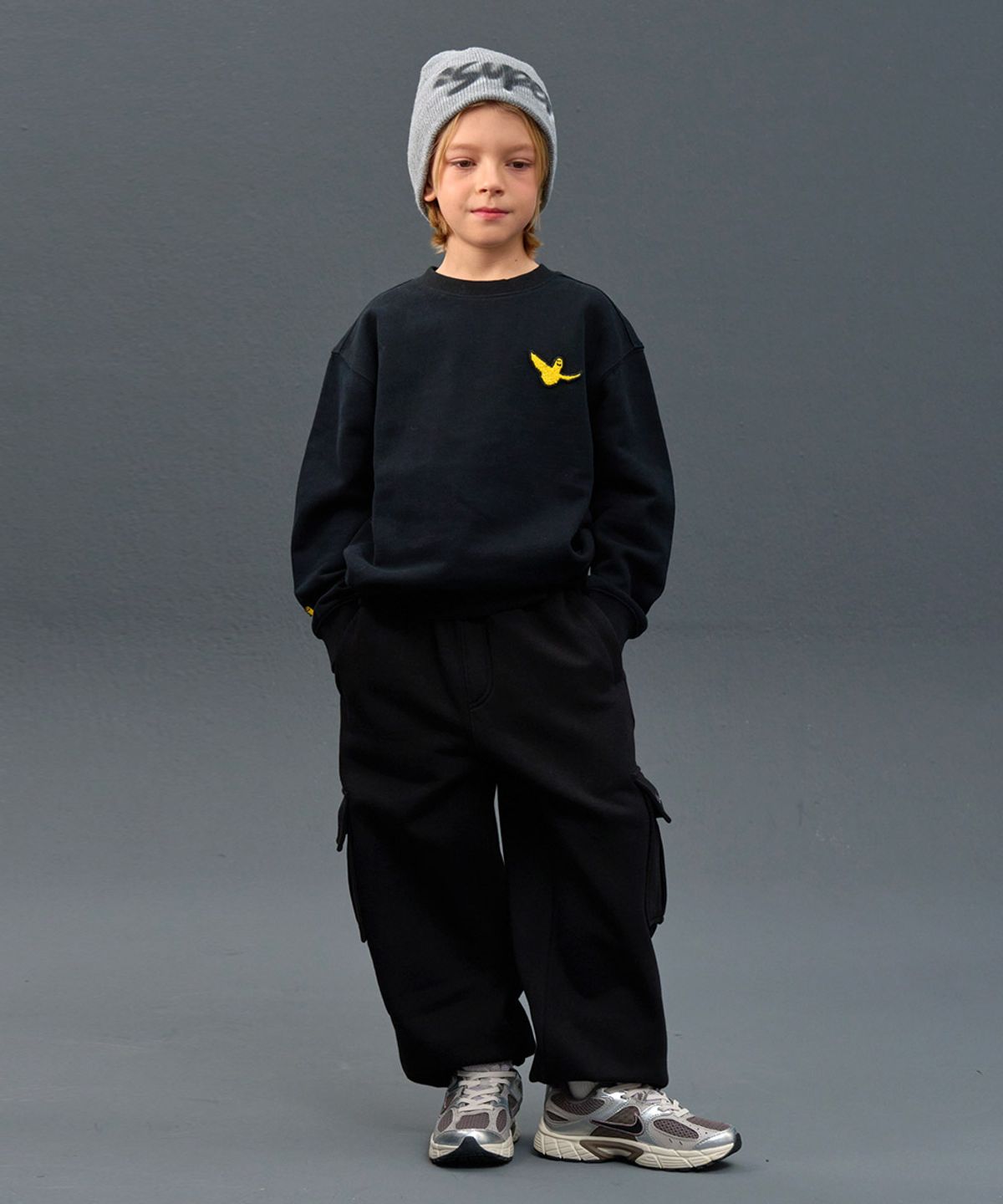 마크곤잘레스 키즈(MARK GONZALES KIDS) 곤잘레스 부클 엔젤 맨투맨_블랙_MG54TM03BK
