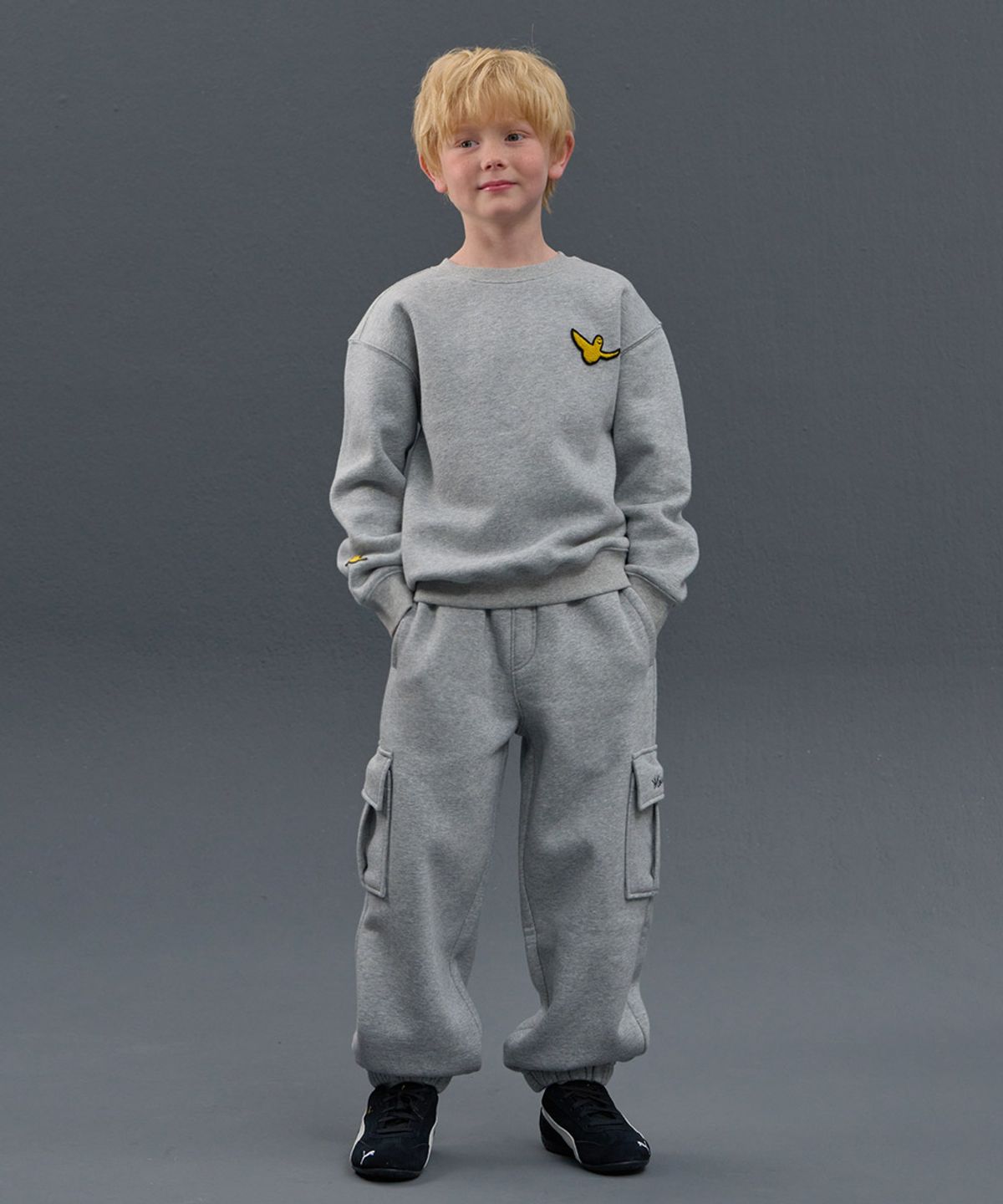 마크곤잘레스 키즈(MARK GONZALES KIDS) 곤잘레스 부클 엔젤 맨투맨_멜란지그레이_MG54TM03MG