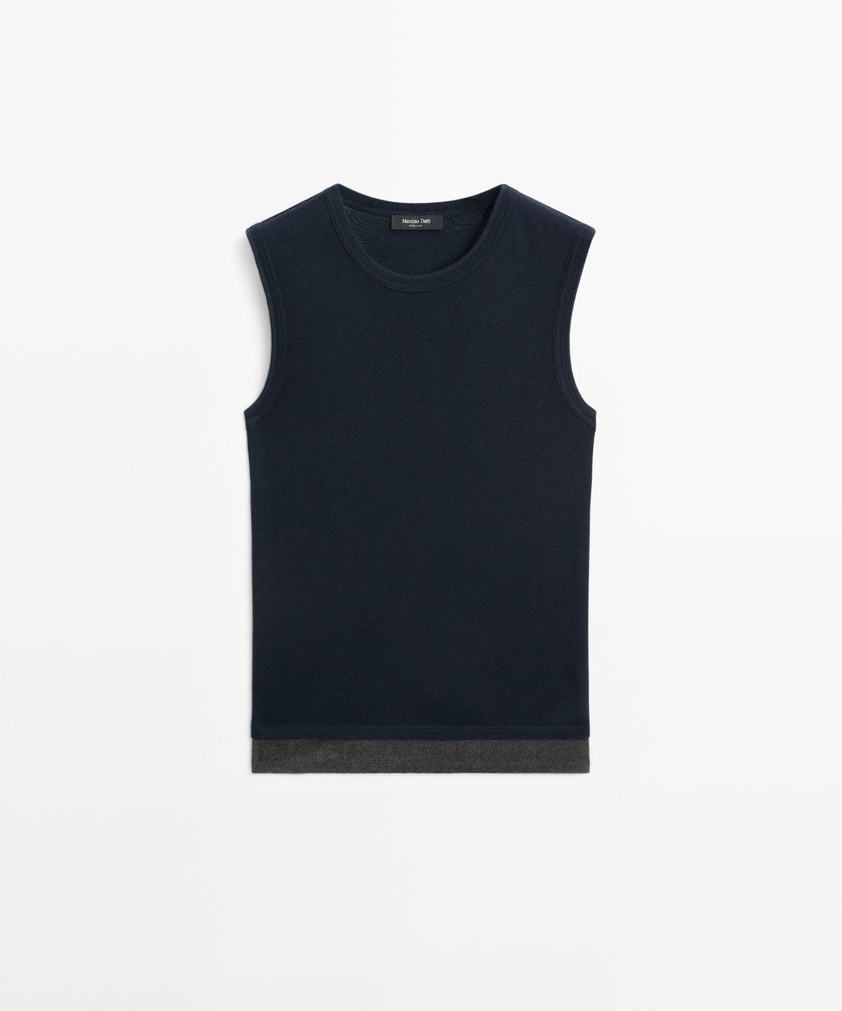 마시모두띠(MASSIMO DUTTI) 울 혼방 더블 피니시 티셔츠