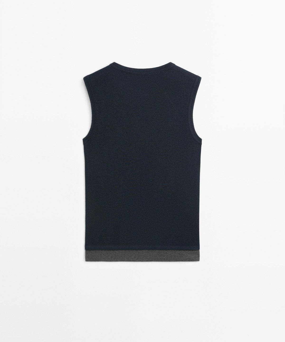 마시모두띠(MASSIMO DUTTI) 울 혼방 더블 피니시 티셔츠