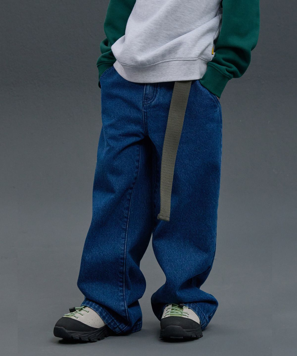 마크곤잘레스 키즈(MARK GONZALES KIDS) 곤잘레스 엔젤 와이드 데님 팬츠_인디고_MG54PD51ID