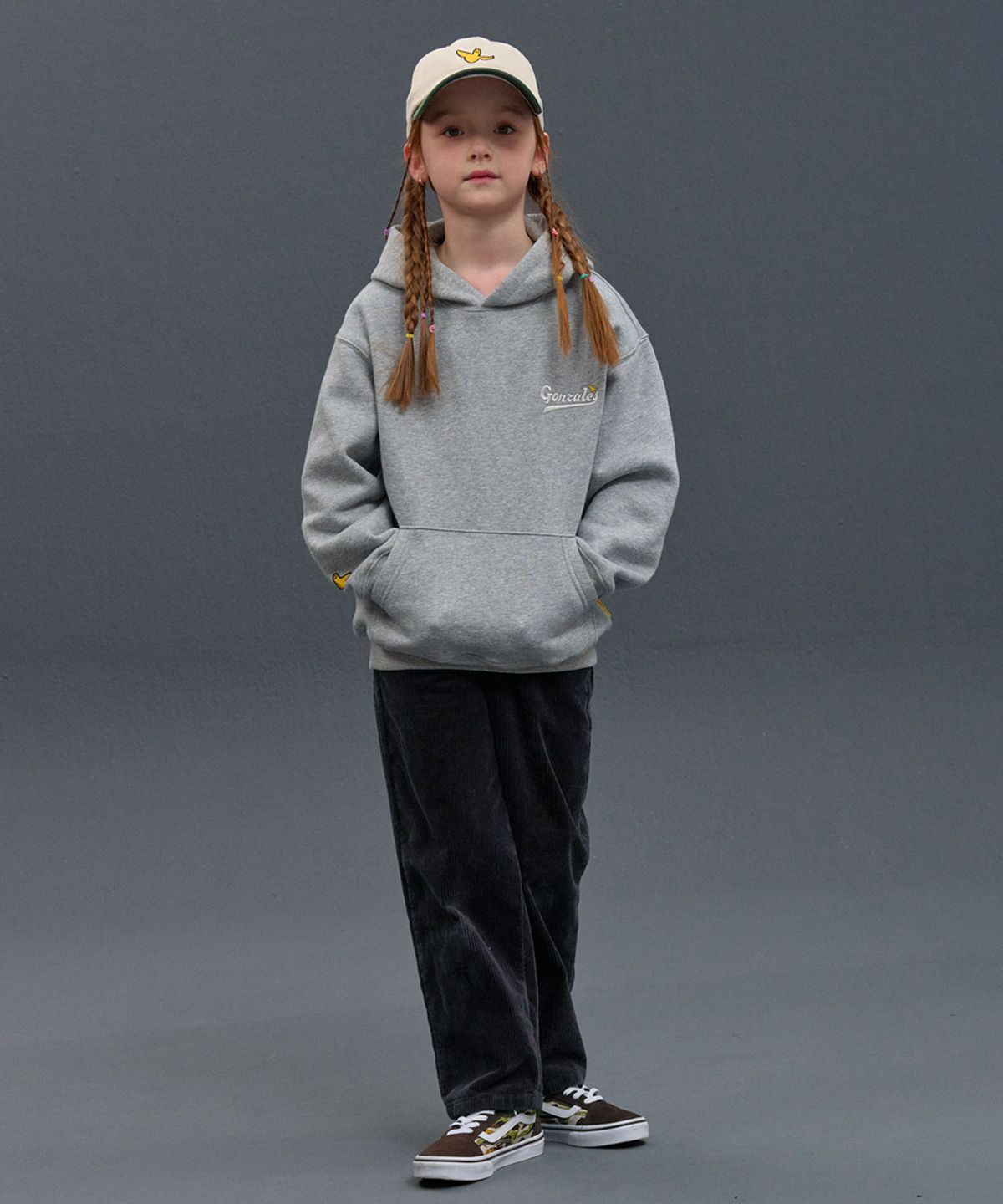 마크곤잘레스 키즈(MARK GONZALES KIDS) 곤잘레스 코듀로이 배기 팬츠_그레이_MG54PT03GY
