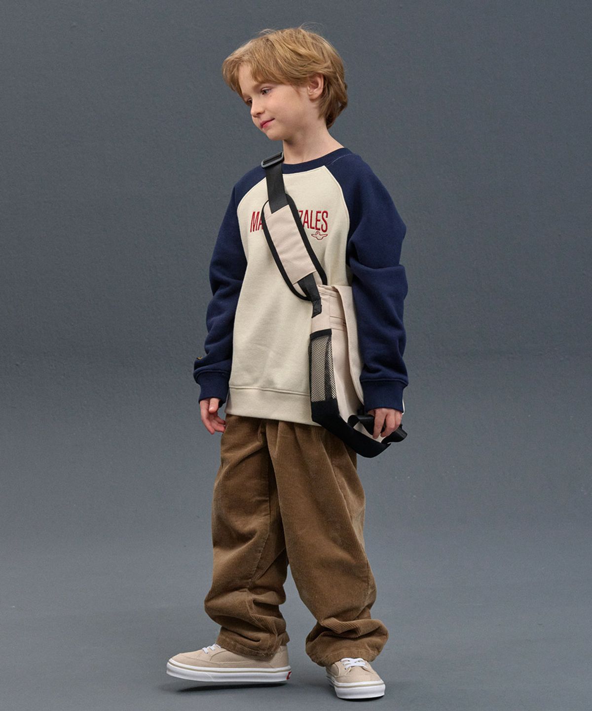 마크곤잘레스 키즈(MARK GONZALES KIDS) 곤잘레스 라글란 맨투맨_크림_MG54TM05CM