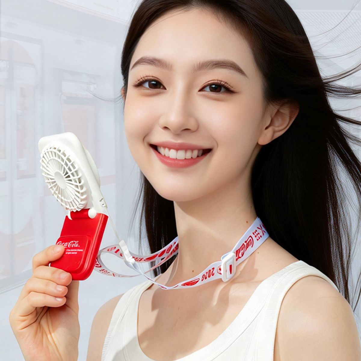엔조이 코카콜라(ENJOY COCACOLA) 코카콜라 시그니처 접이식 휴대용 탁상 선풍기 CO-WFS05R