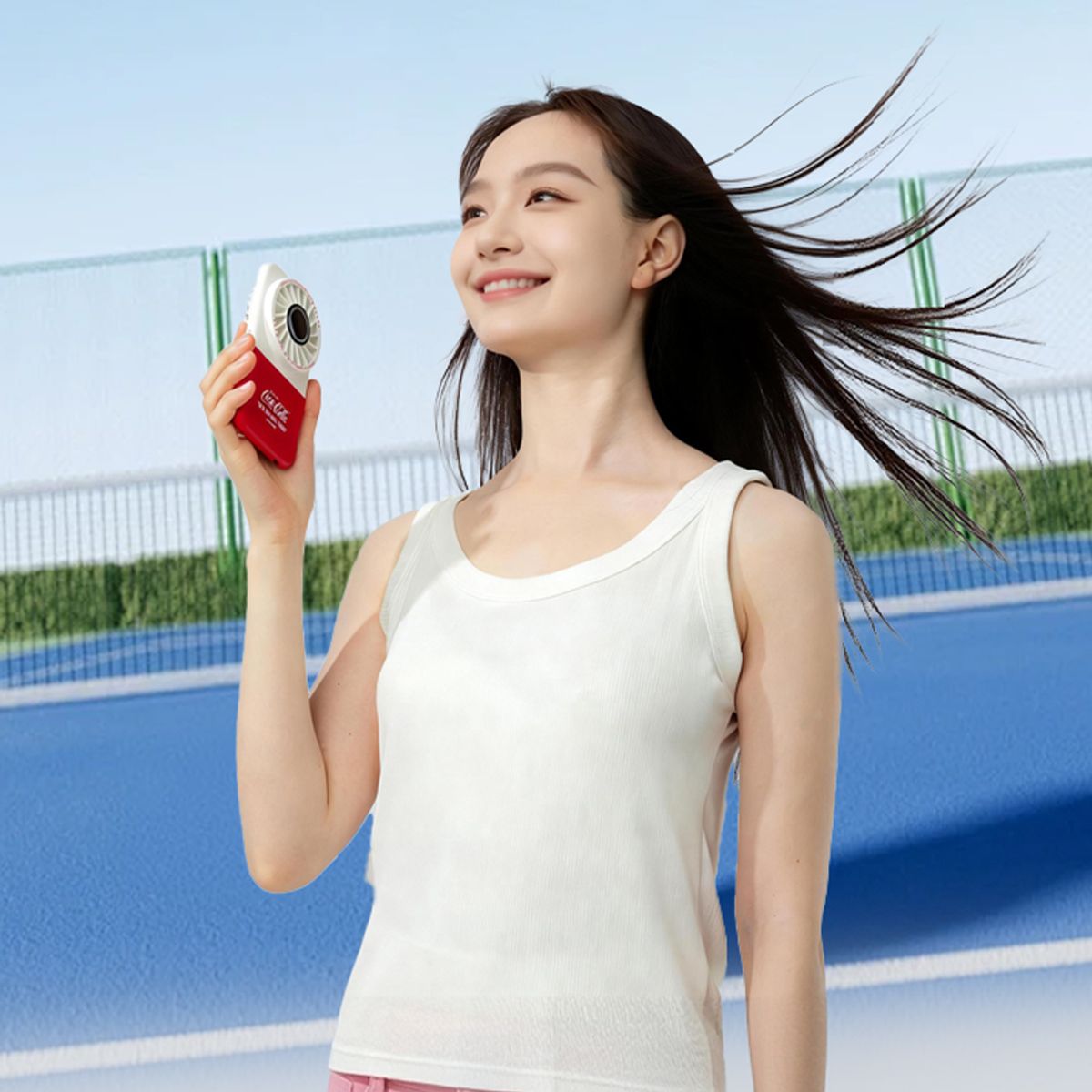 엔조이 코카콜라(ENJOY COCACOLA) 코카콜라 시그니처 접이식 휴대용 탁상 선풍기 CO-WFS05R