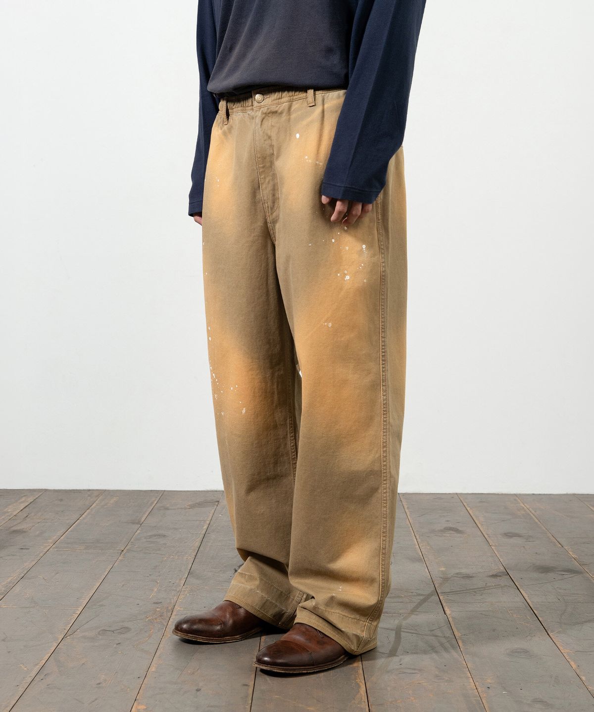 크래키(KRAKKI) [Unisex] Splatter Paint Pants_Mustard [KR266PUP901]
