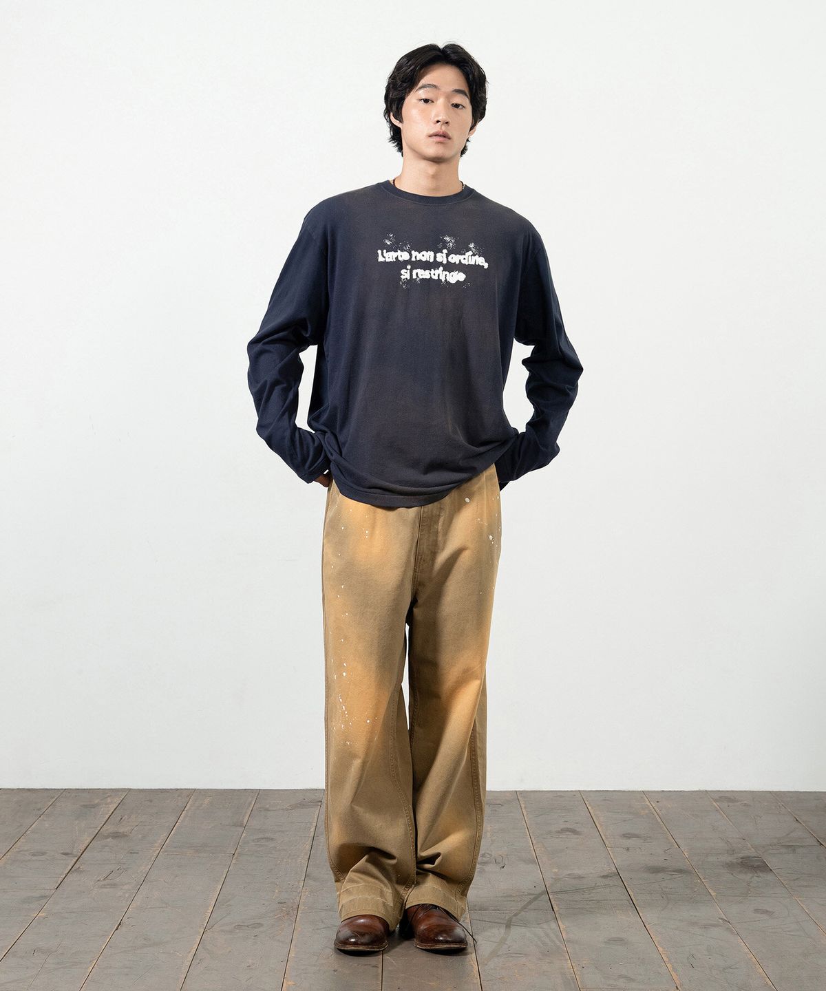 크래키(KRAKKI) [Unisex] Splatter Paint Pants_Mustard [KR266PUP901]
