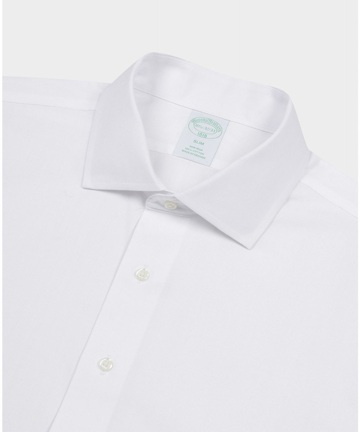브룩스 브라더스(BROOKS BROTHERS) 논아이론 잉글리시 스프레드 헤링본 드레스셔츠 (화이트) (BBTSMF0179W)
