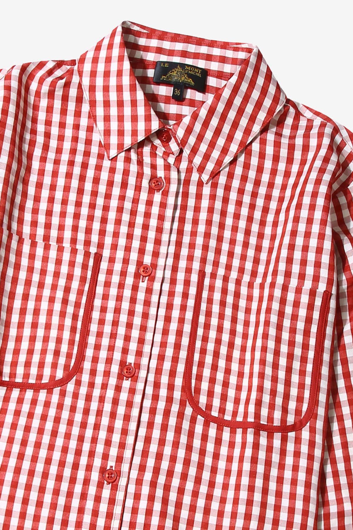 르몽생미셸(LE MONT ST MICHEL) CIBONEY-VICHY SHIRT_Burgundy