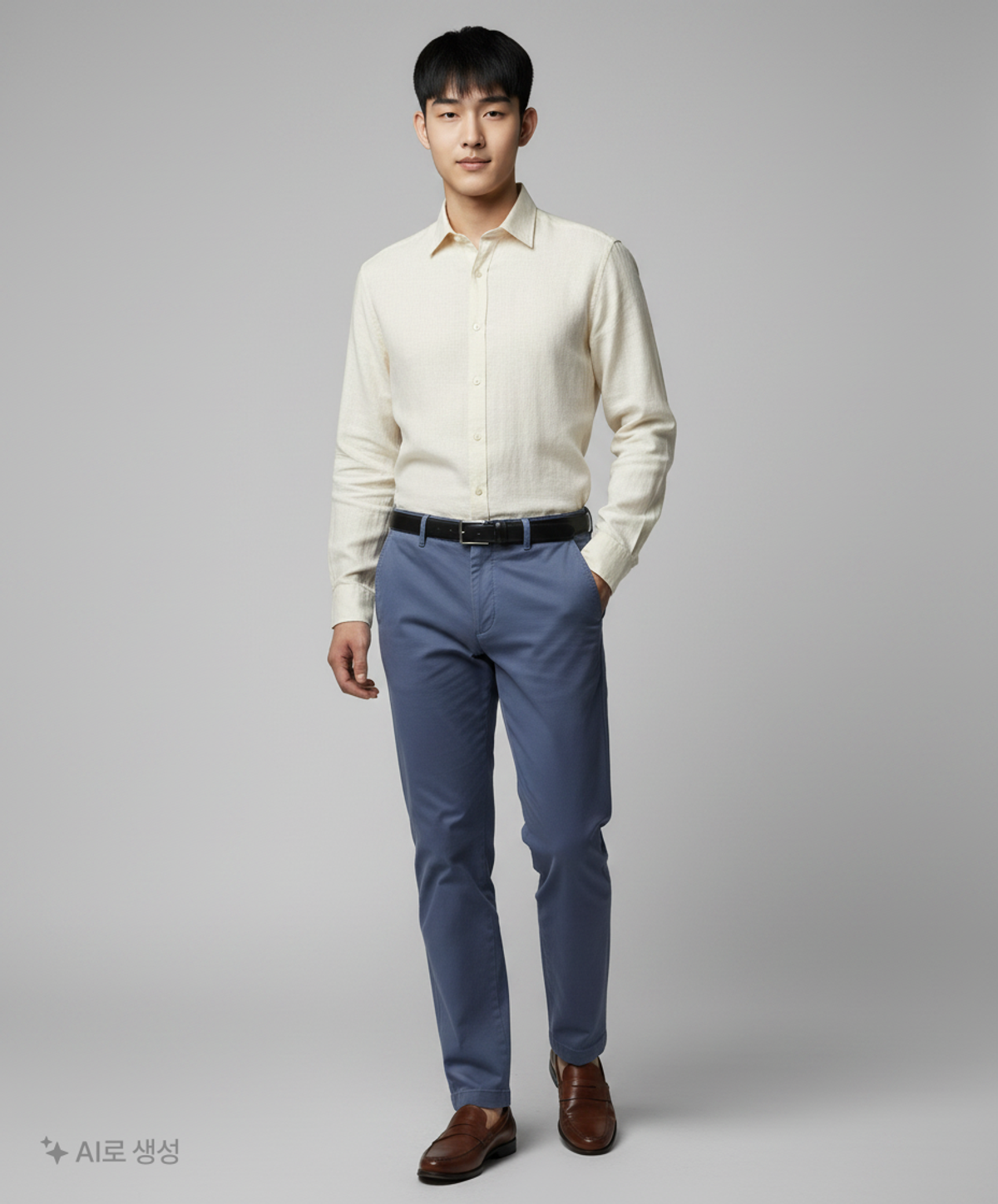 무신사 스탠다드(MUSINSA STANDARD) 레귤러 핏 치노 팬츠 [더스티 네이비] 34